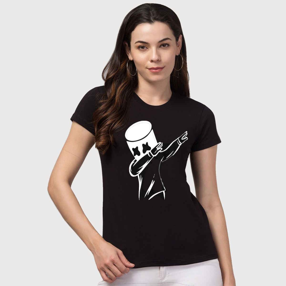 Smartees Women's Printed T-shirt | Black - L