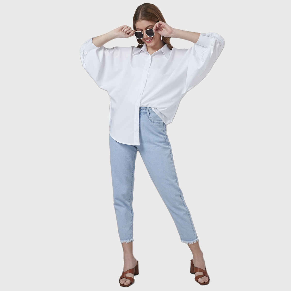 Style Quotient Women Oversize White Cotton Shirt | XL | AW22SQCINDY - White