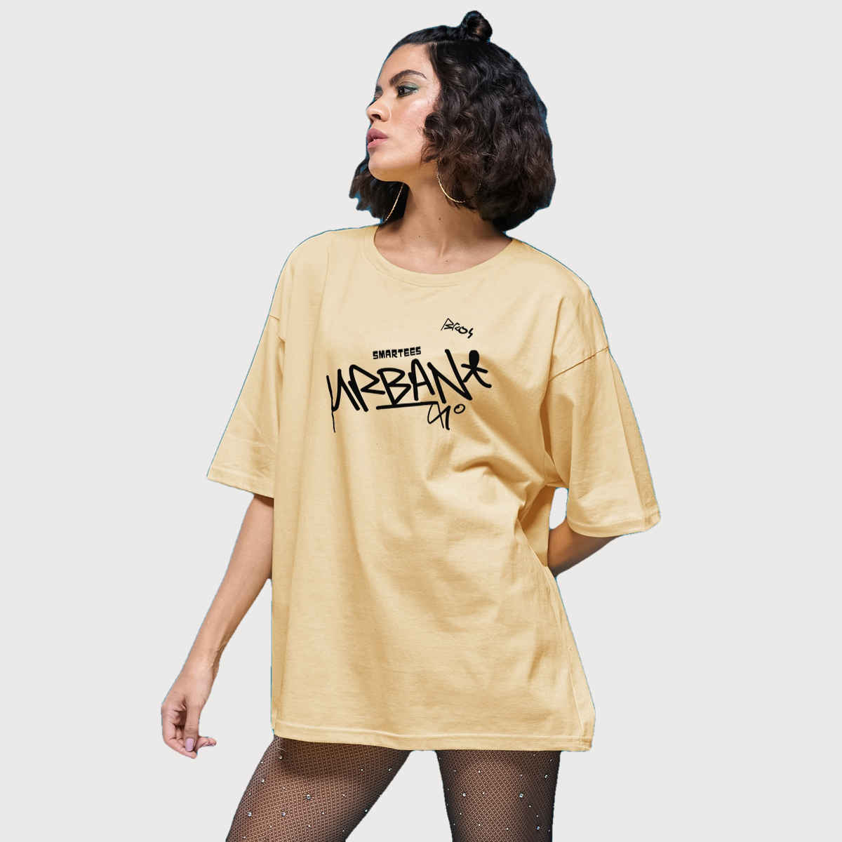 Smartees Women's Printed T-shirt | Beige - M