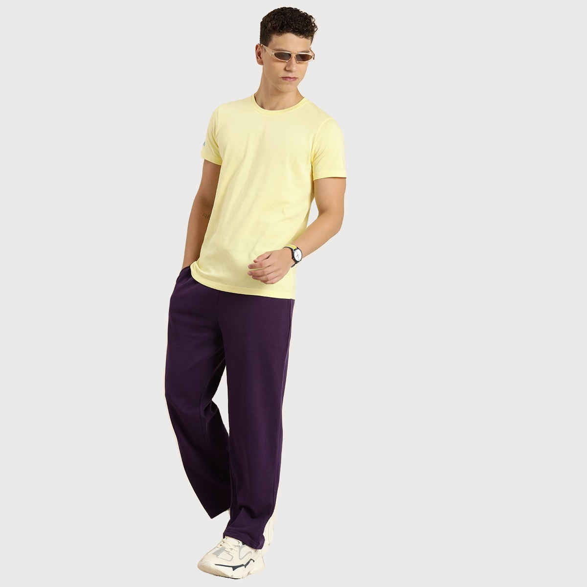 Dillinger Men's Lightweight Relaxed Fit Baggy Knitted Track Pants | Purple - S