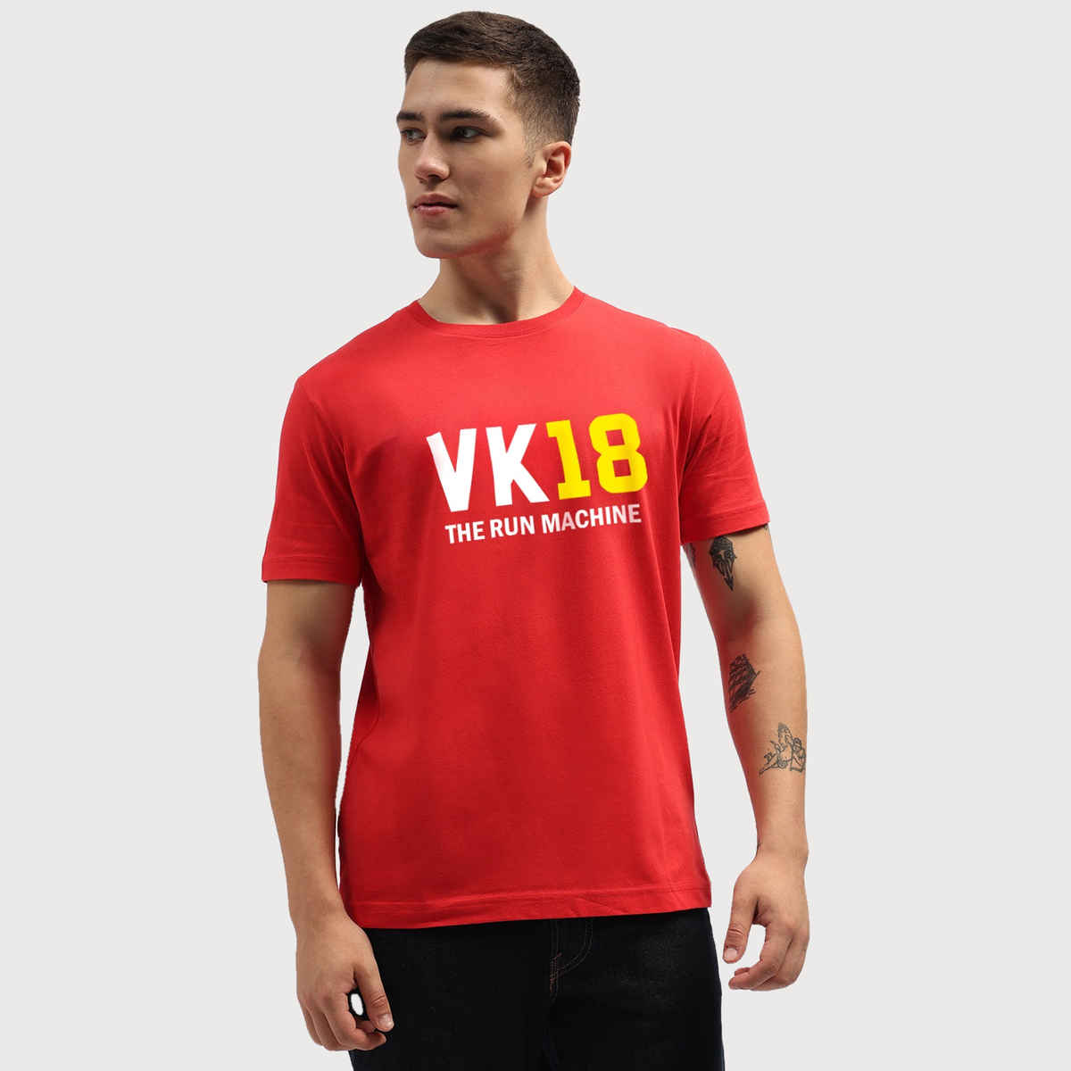 De Tees Men's IPL RCB Half Sleeve T-shirt | Red - L