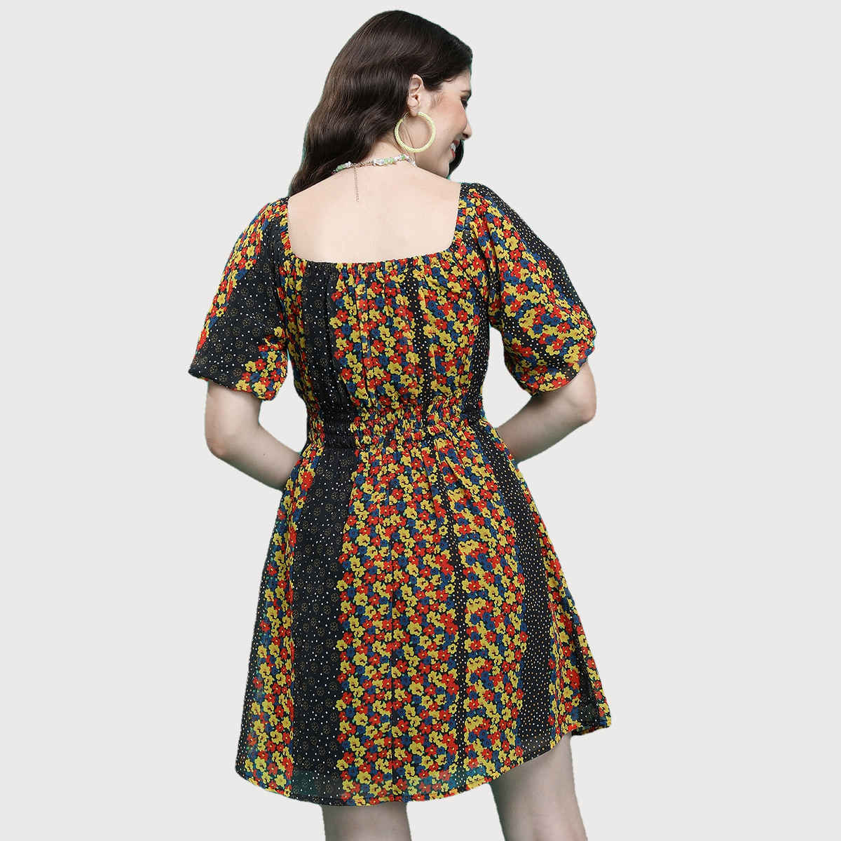 Ketch Women's Floral Printed Fit & Flare Dress | Multicolor - M