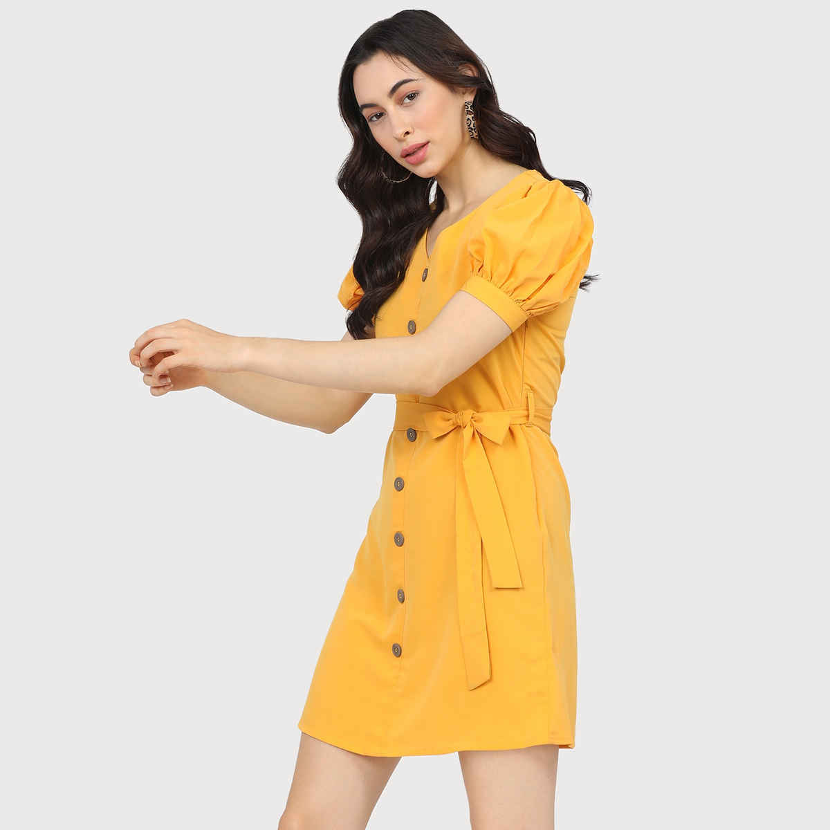 Tokyo Talkies Women's Mustard Maxi Dress | Yellow - XL