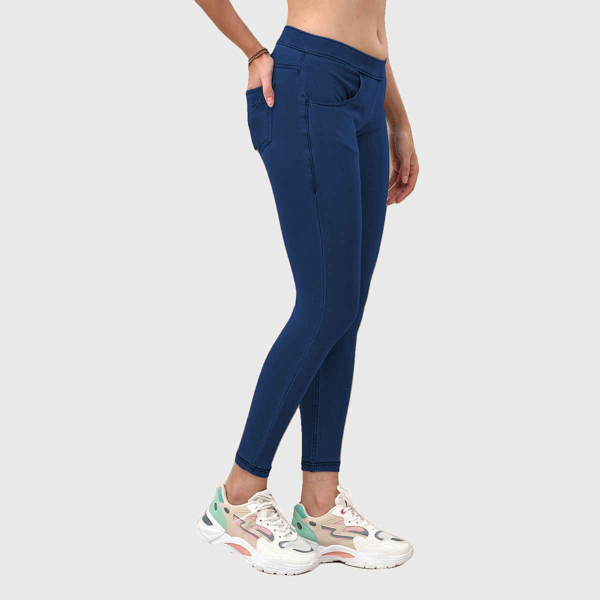 Lyra Women's Jeggings Flexi Denimz Pant | Medium Blue - L