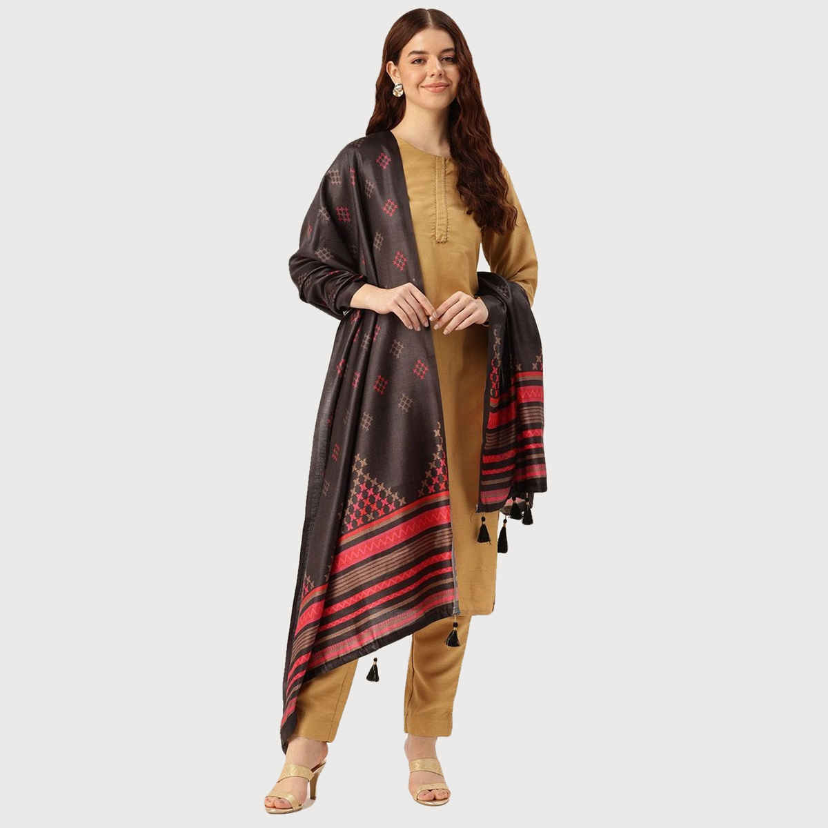 Ishin Black Cotton Dupatta | 1026