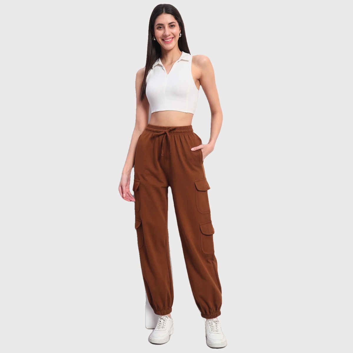 Q-rious Women's AdventureFlex Cargo Joggers | GLJ-CARGO | Brown - 28