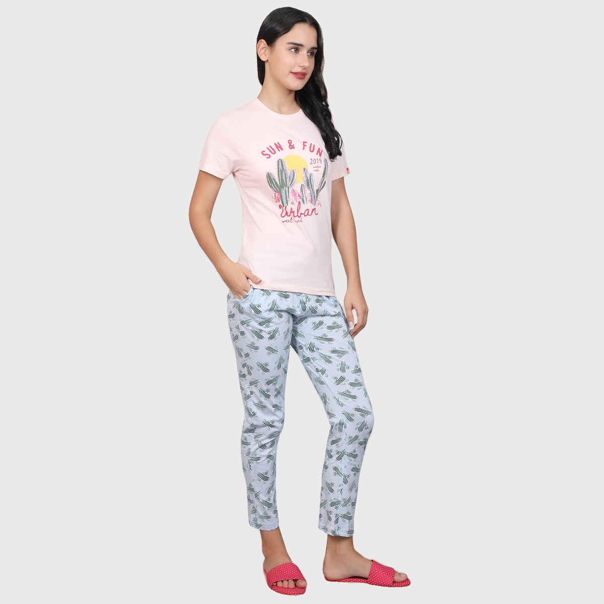 Evolove Women's Pajama Set Blue NPSKN1640BE-L