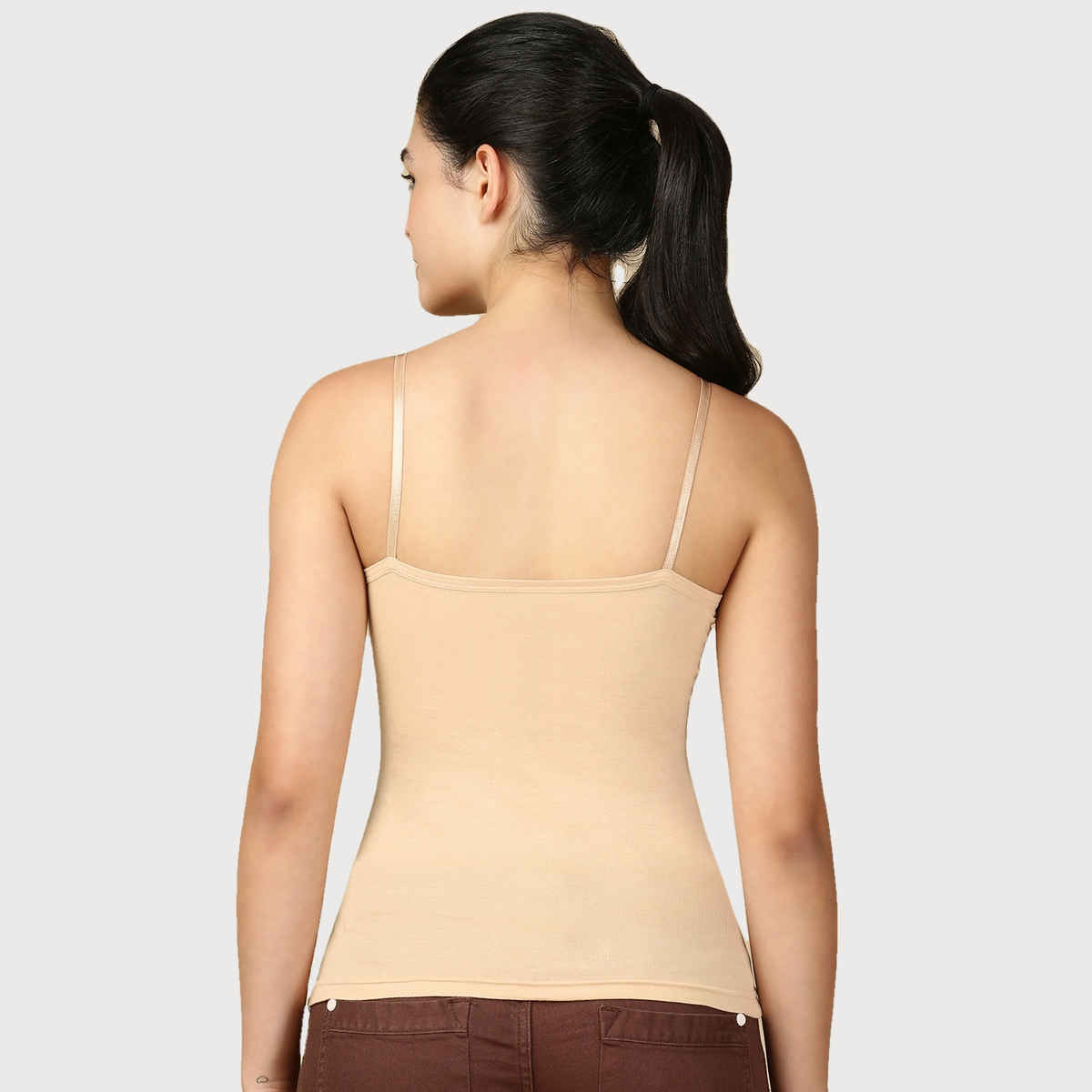 Lux Cozi Women s Premium Ultra Soft Cotton Camisole Black and Beige | Size-L
