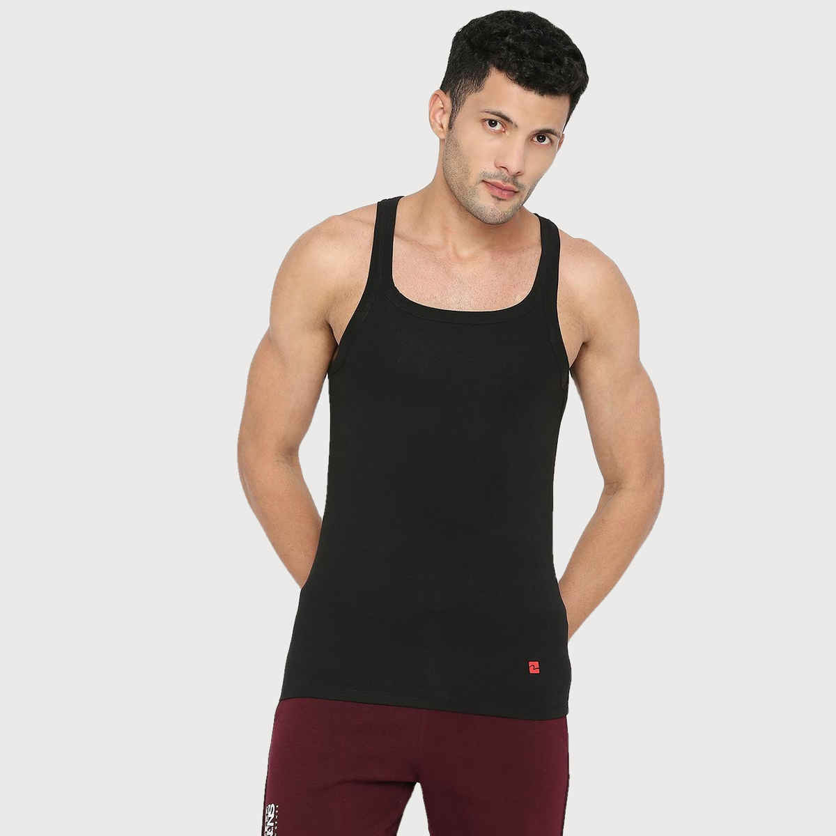 Underjeans by Spykar Men's | BlackVest - L