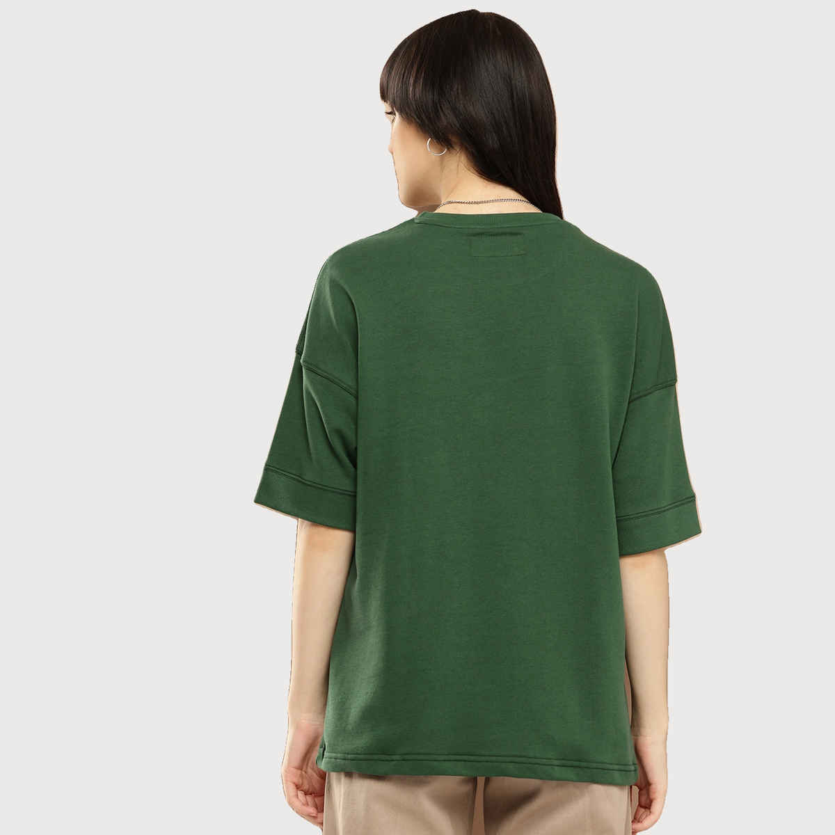 Difference of Opinion Women Drop Shoulder Oversized T-shirt - Green | Oversized | S