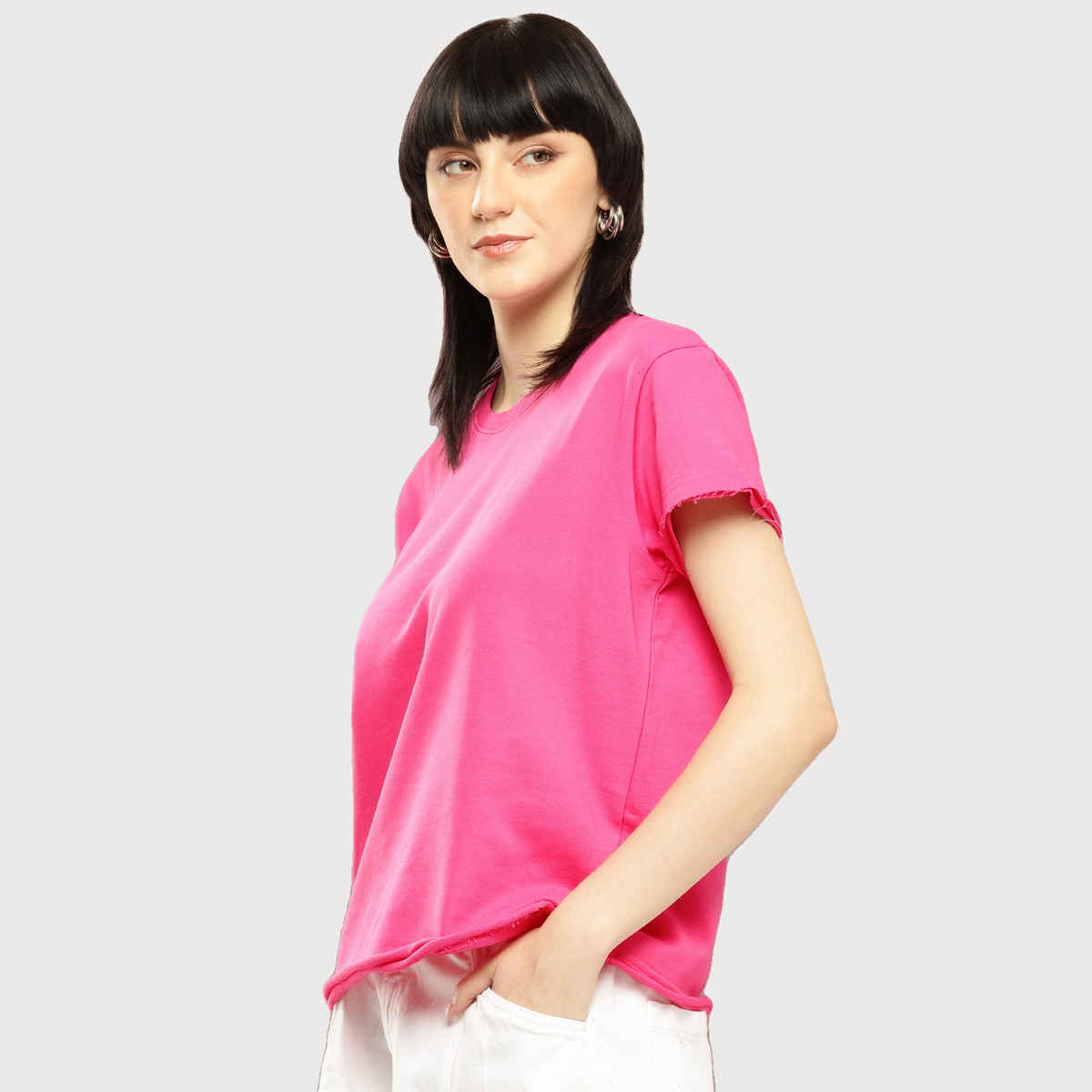 Dillinger Women's Boxy Fit Regular T-shirt | WMNCR639FSR | Rose - L