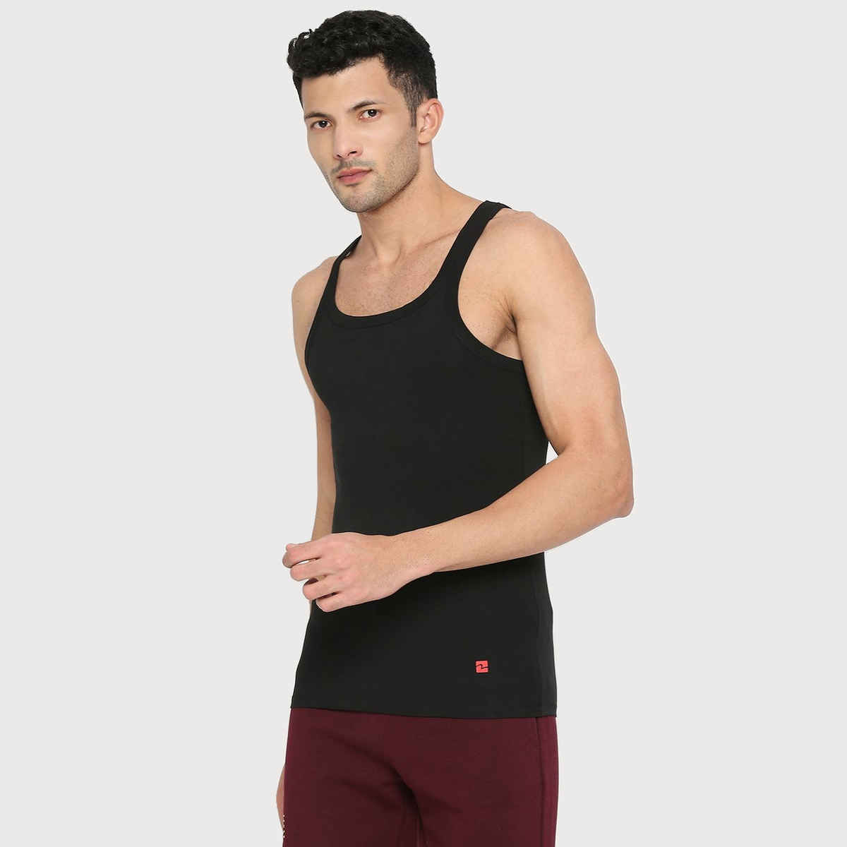 Underjeans by Spykar Men's | BlackVest - L