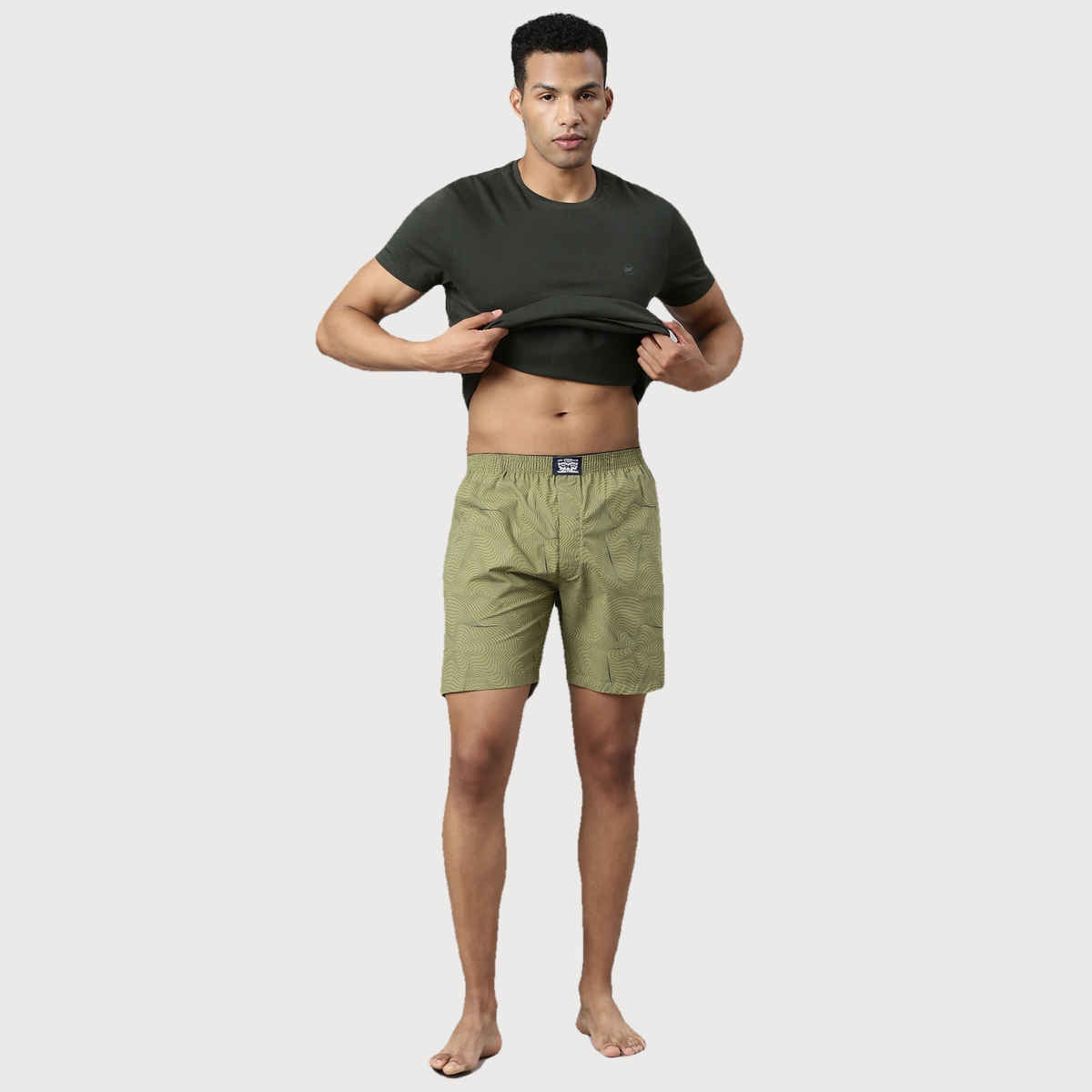 Levi's Men Printed Cotton Woven soft Boxer Shorts | Side Pocket | Concentrics - XL