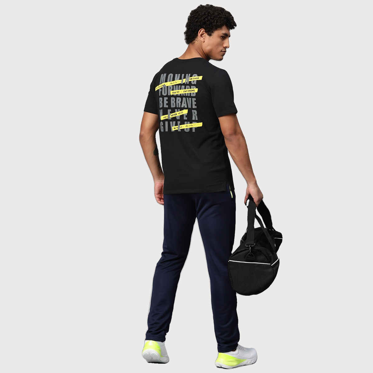 Alcis Men's Round Neck T-shirt | Black - L