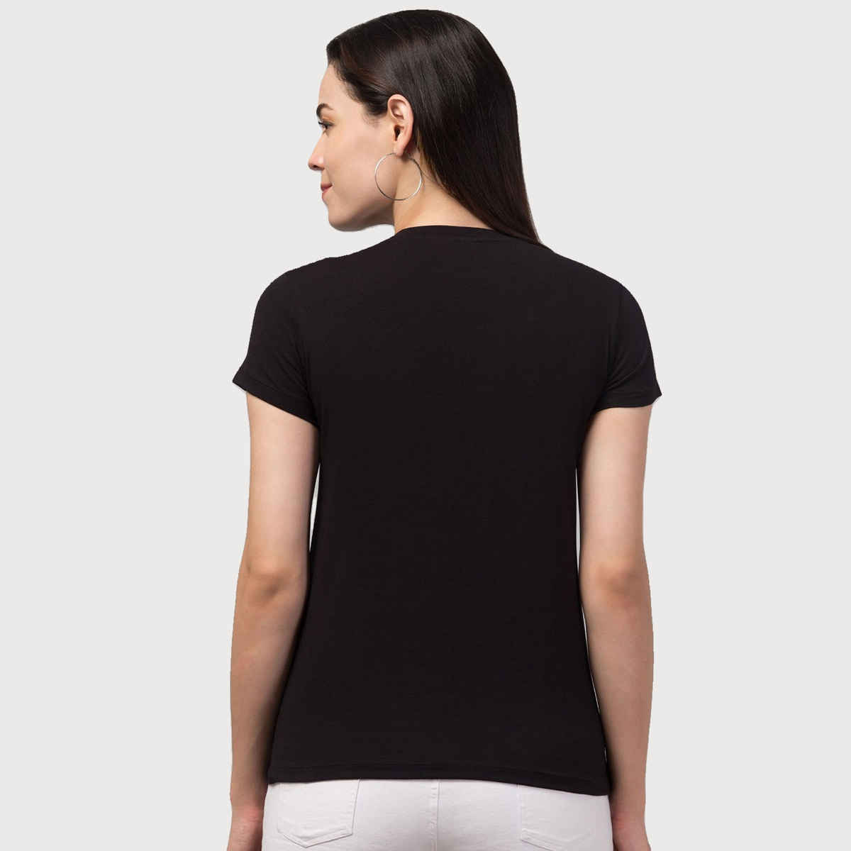 Smartees Women's Printed T-shirt | Black - L