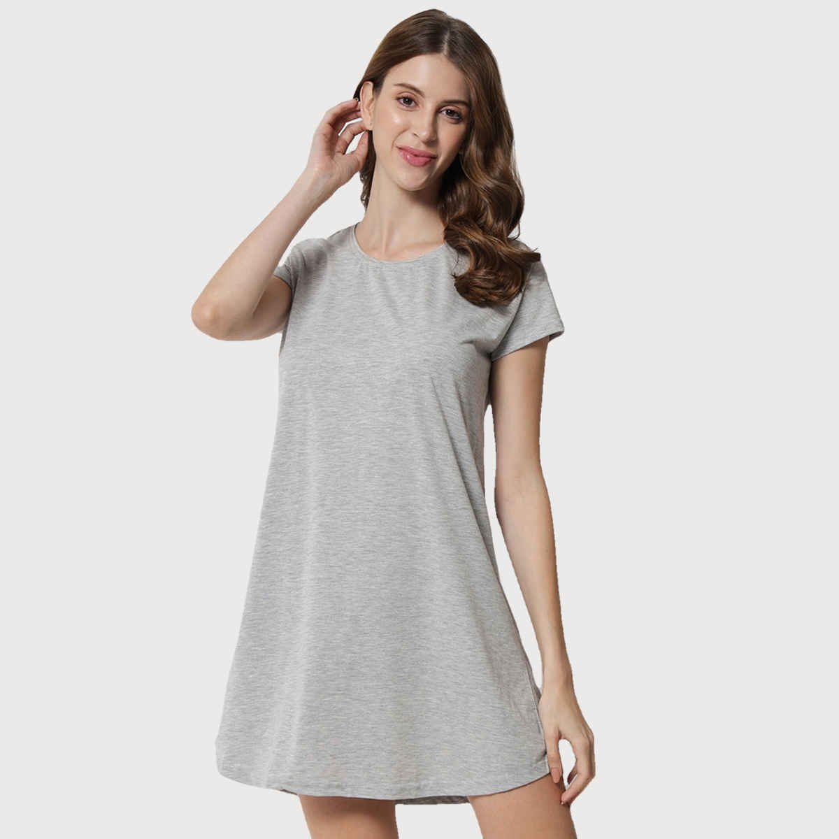 Fflirtygo Women's Cotton Sleep Tees Loungewear Gsn Grey | L