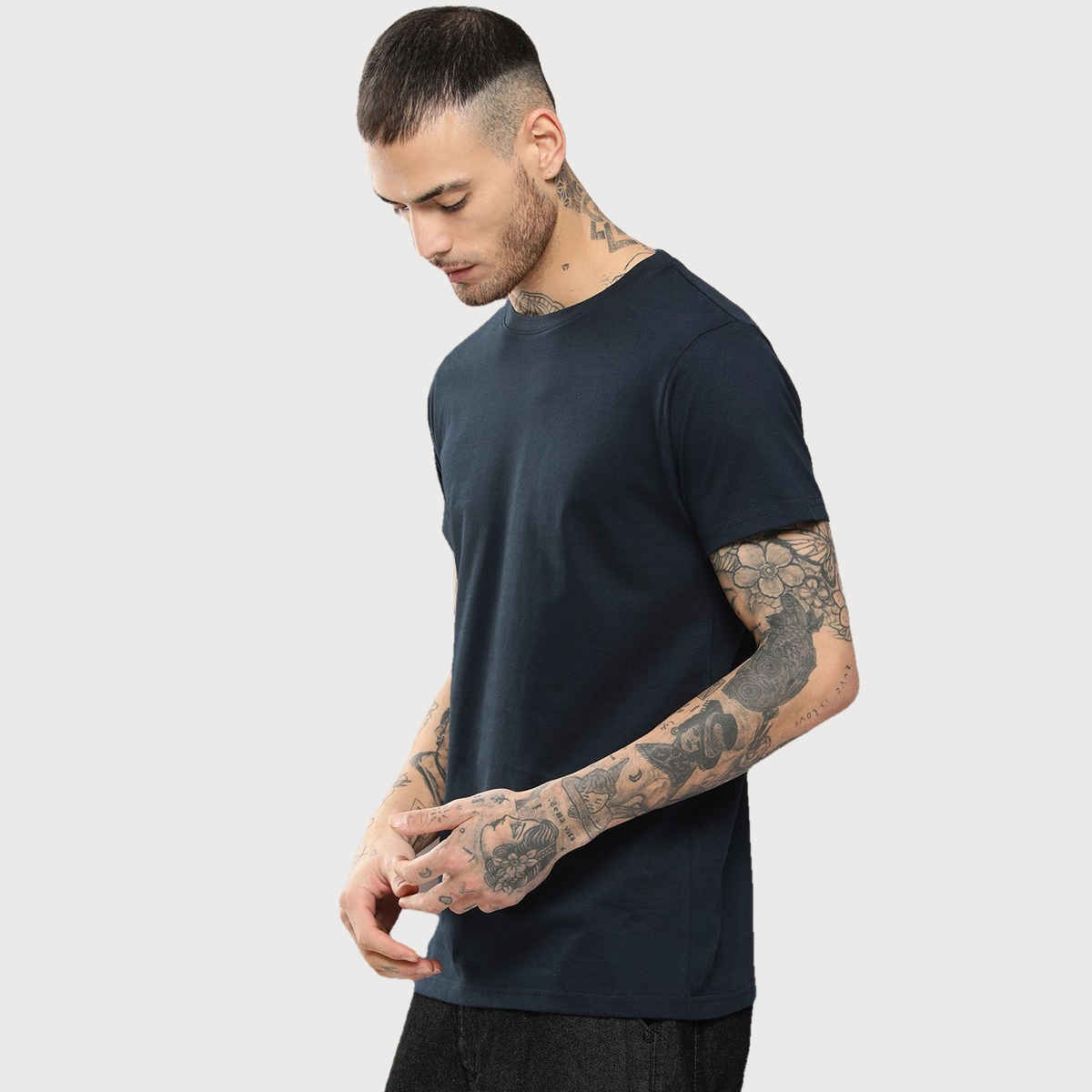 Dillinger Men's Pure Cotton T-shirt | Navy Blue - L