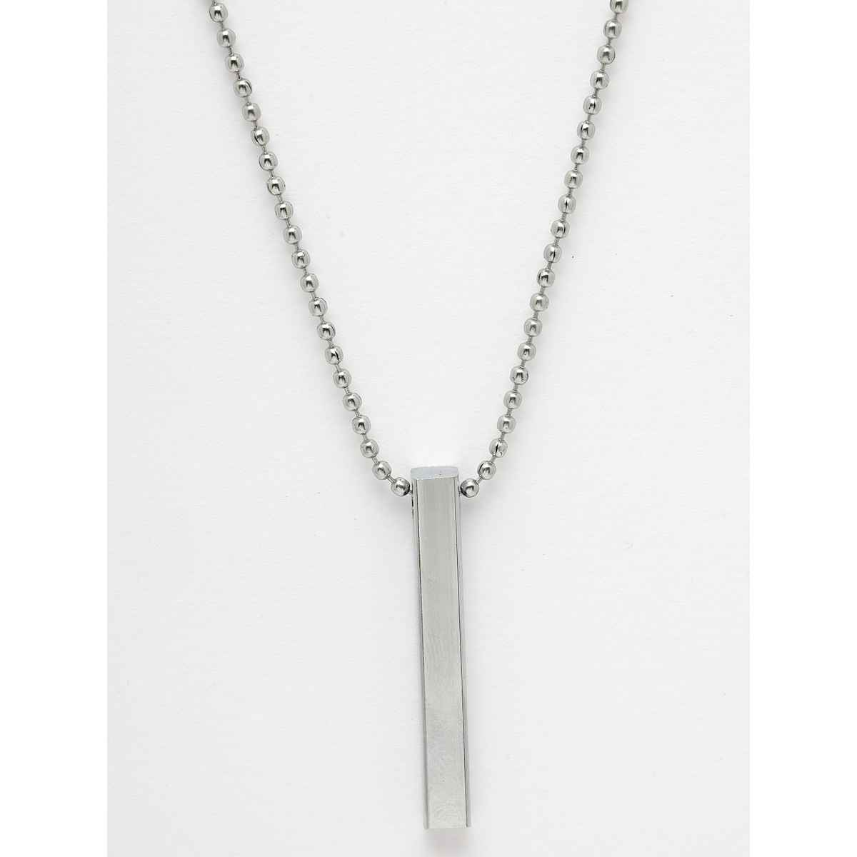 NVR Men's Silver - Toned Stainless Steel Rhodium Plated Chain With Pendant | NVR2112