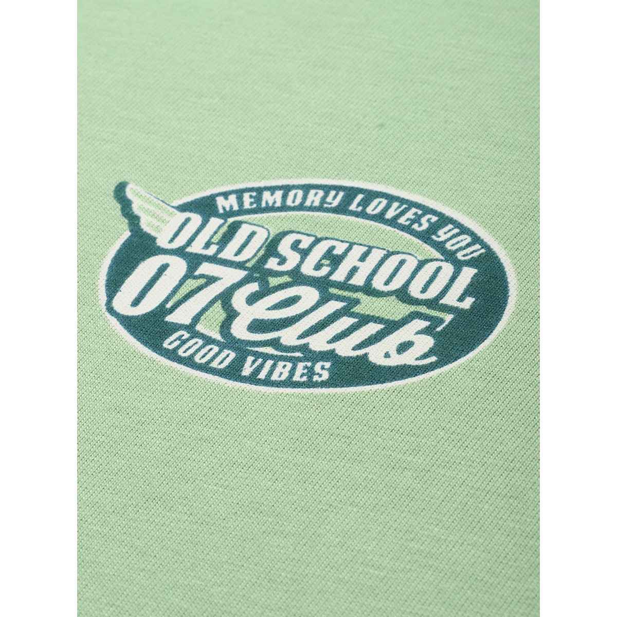 Dillinger Men's T-shirt Long Sleeve Colourblocked Striped Typography | Green - 2XL