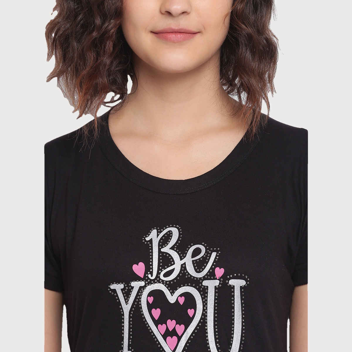 Duchess Women's Regular Fit Stylish Long T-shirt | Black - 2XL