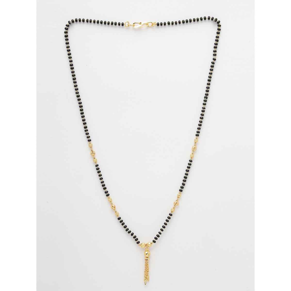NVR Black Gold Plated Beaded Mangalsutra | NVR2144