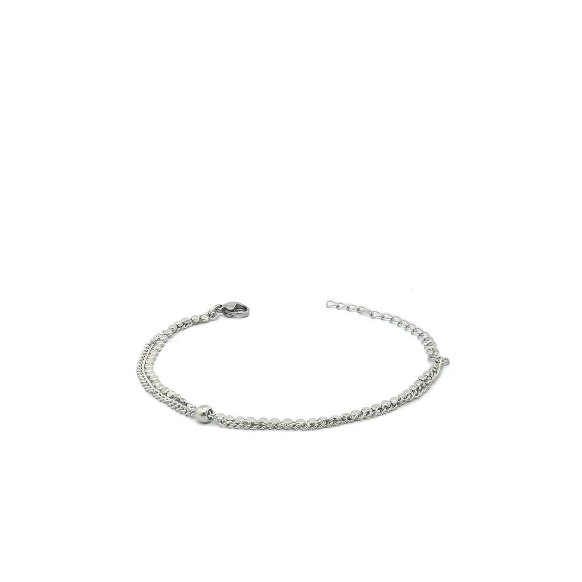 PritaBy Priyassi Western Silver Plated Link Bracelet