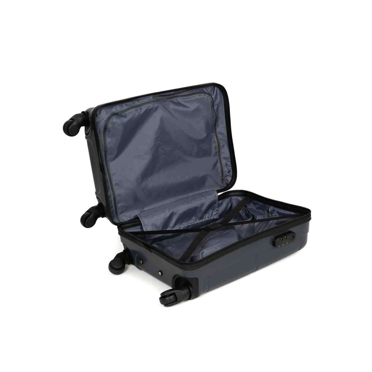 Teakwood Textured PP 40 L Retractable Hard Luggage | Grey - 55 cm