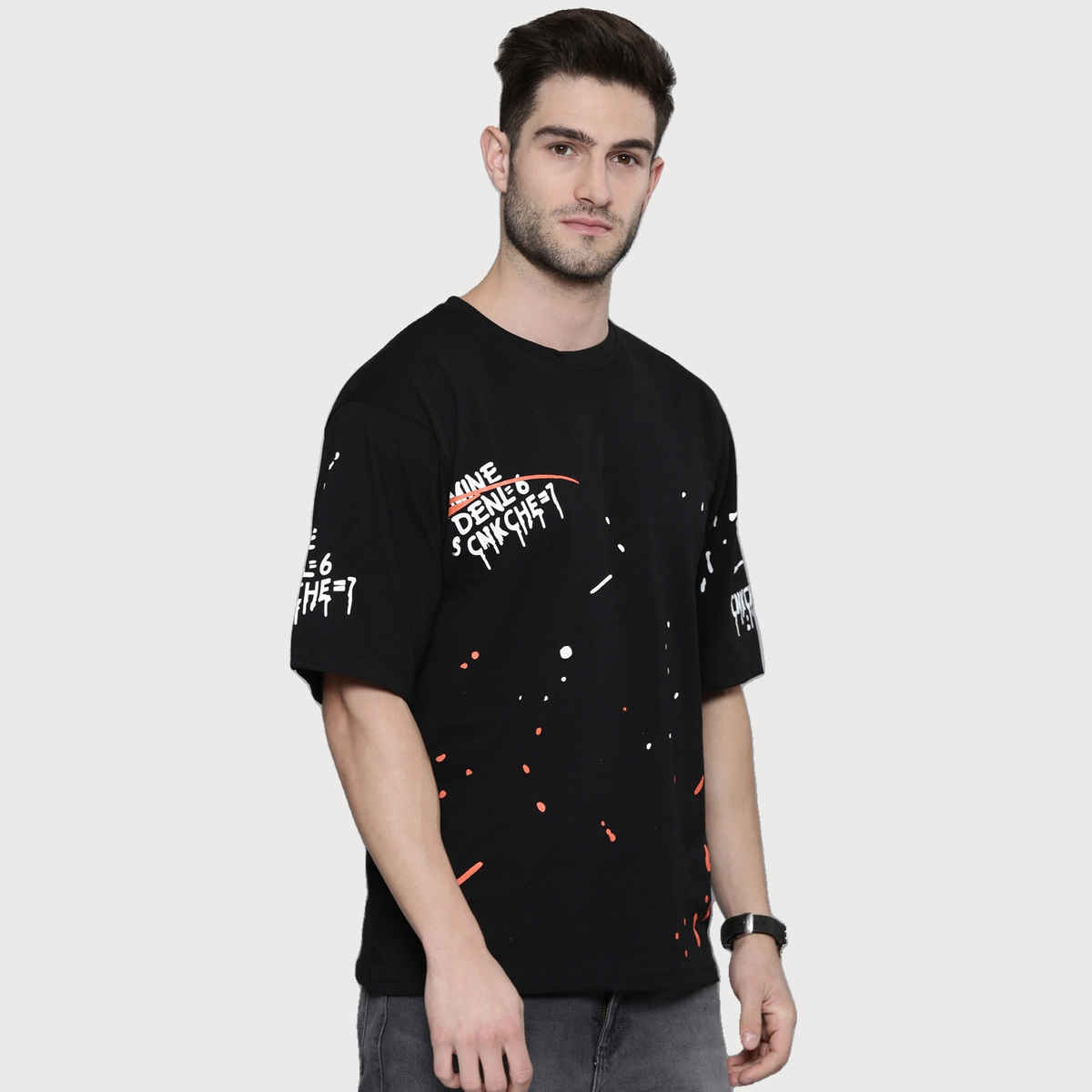 Smartees Men's Printed T-shirt | Style No 11 | Black - M