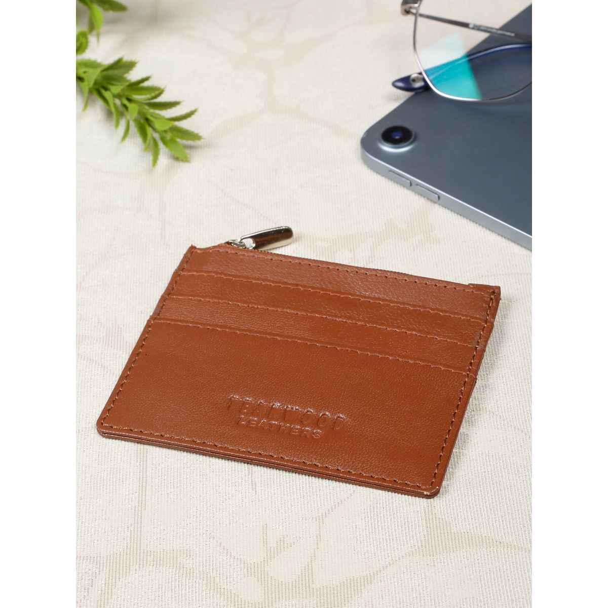 Teakwood Men's Solid Genuine Leather Wallet | Tan - One Size
