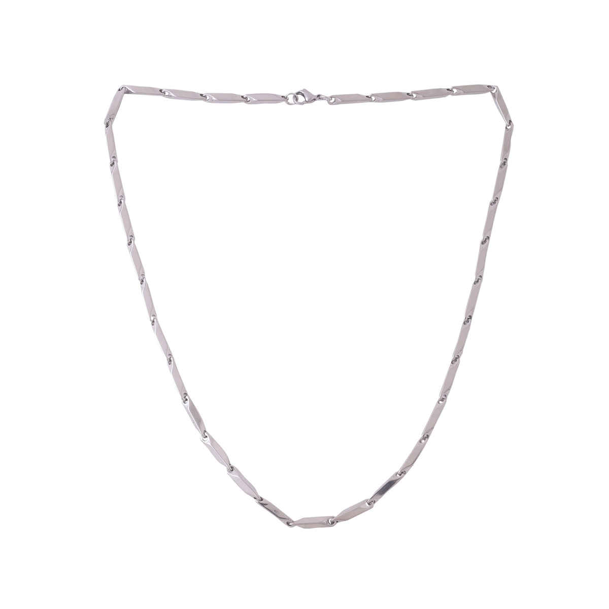 NVR Men's Silver - Toned Stainless Steel Rhodium Plated Chain | NVR2110