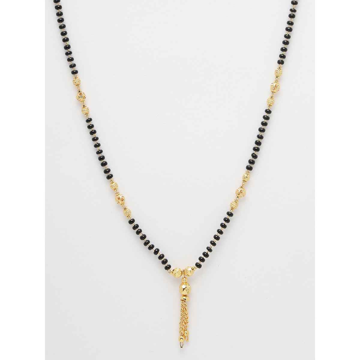 NVR Black Gold Plated Beaded Mangalsutra | NVR2144