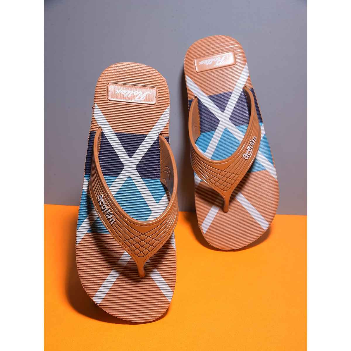 Action Men's Gfl-3825 Slippers | Evening Walk | Bathroom | Room Slippers | Tan - UK 9