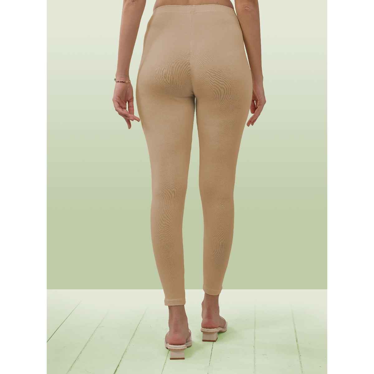 Lyra Women's Leggings Ankle Length | Light Acru - Free Size