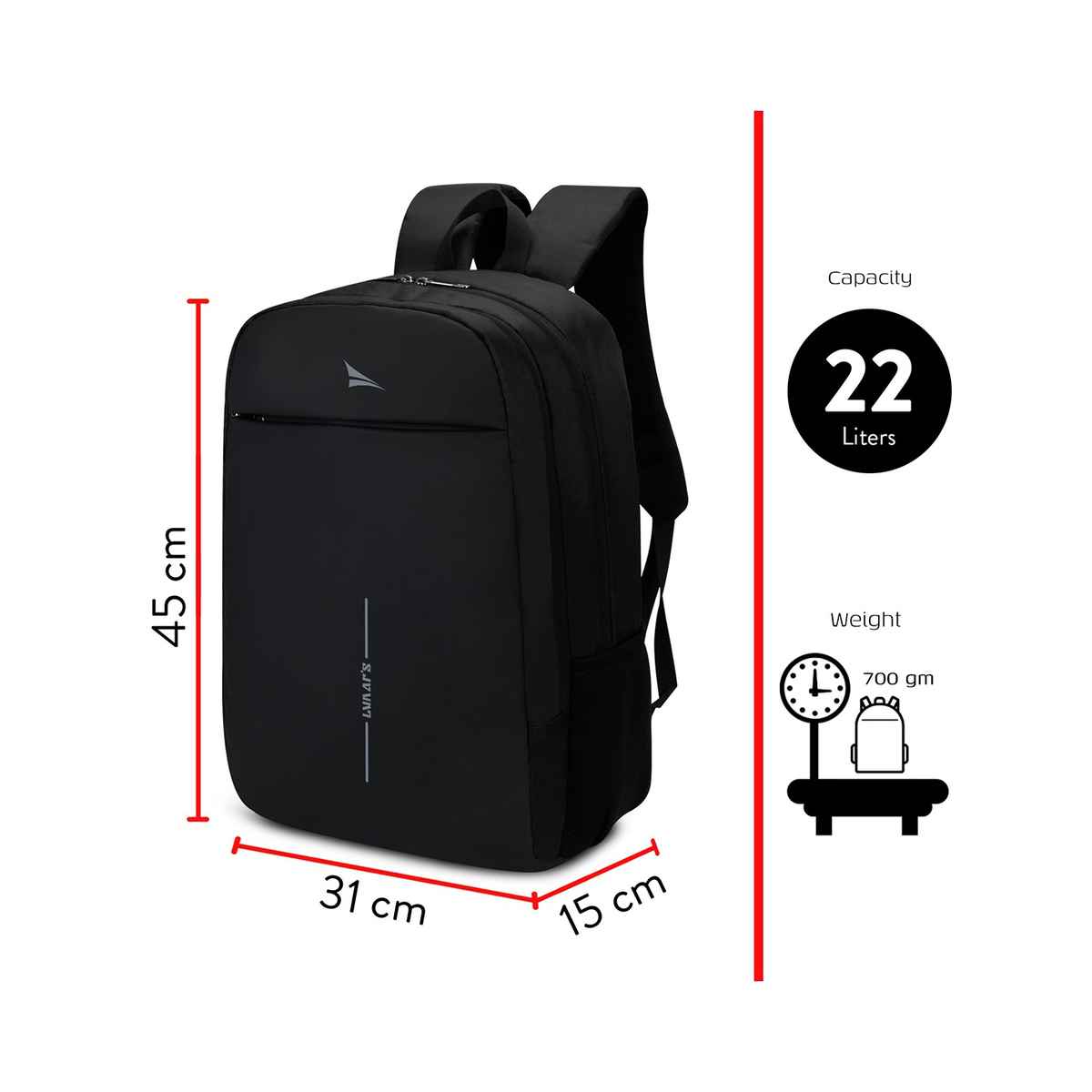 Lunar's FJ 15.6 Inch Laptop Bag | Anti-Theft | Water Resistant | Office | College | Travel Backpack
