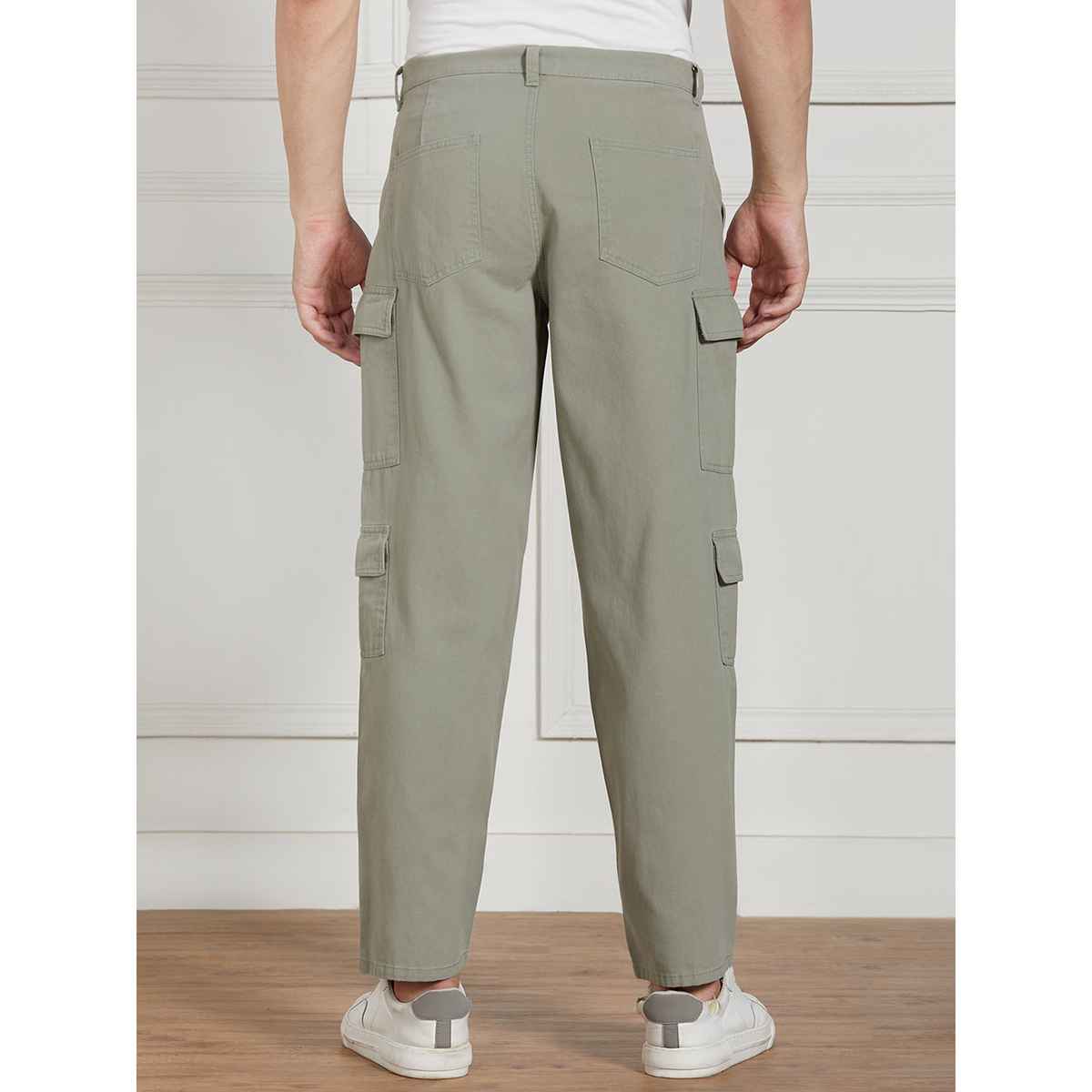 Dennis Lingo Men's Loose Fit Cargos Trousers | DLMCTS24006 SG-32 | Sage Green - 32