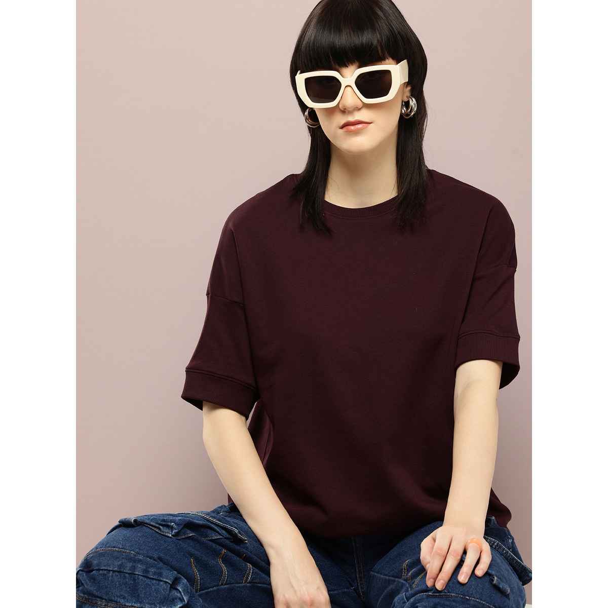 Dillinger Women's Drop Shoulder Oversized T-shirt | WMNCR638WINE | Burgundy - M