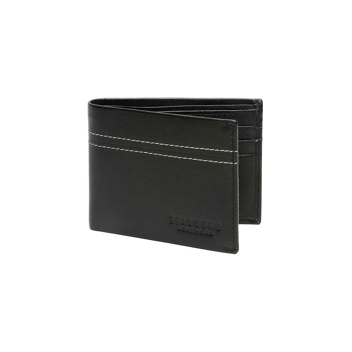 Teakwood Men's Solid Genuine Leather Wallet | Black - One Size