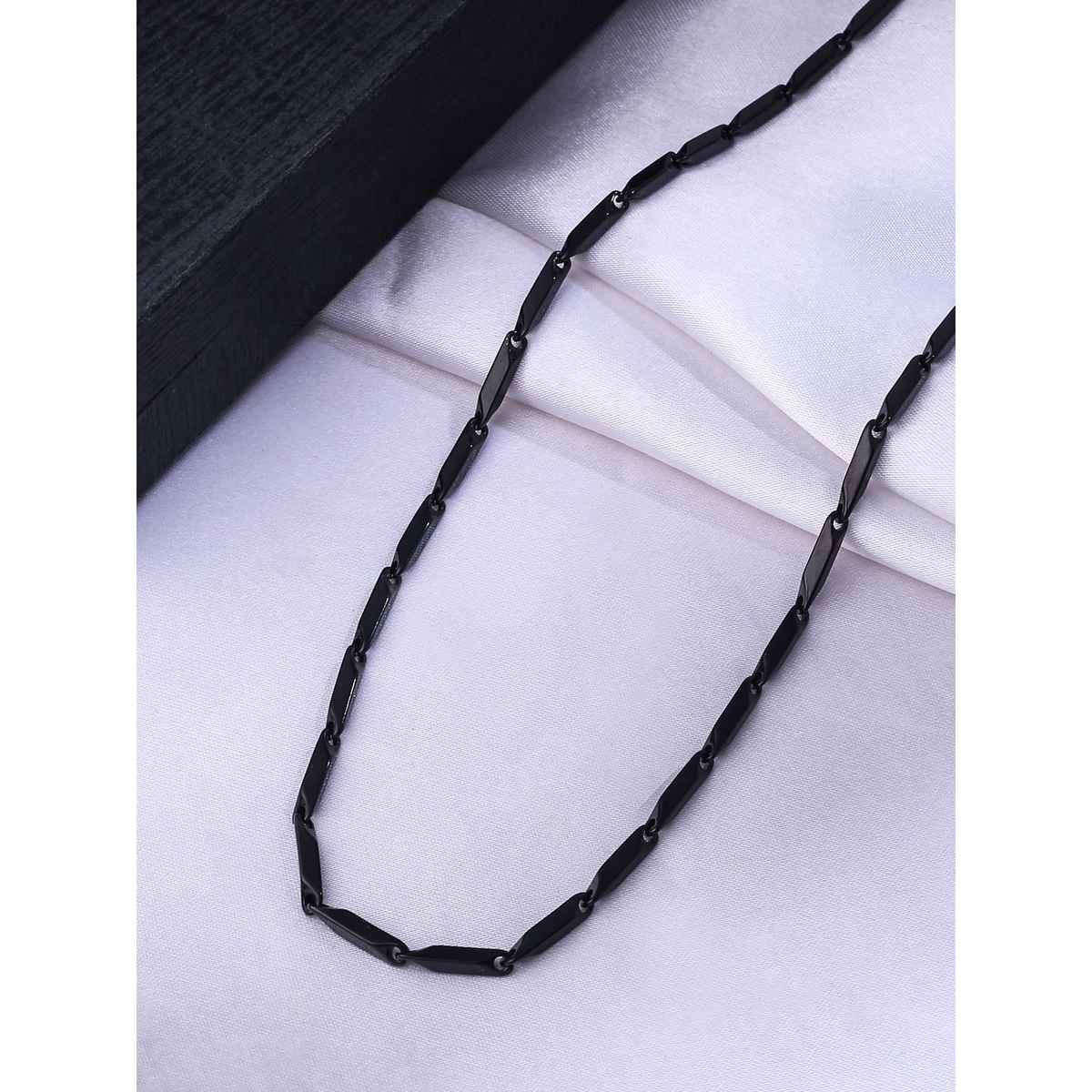 NVR Men's Black - Toned Stainless Steel Rhodium Plated Chain | NVR2114