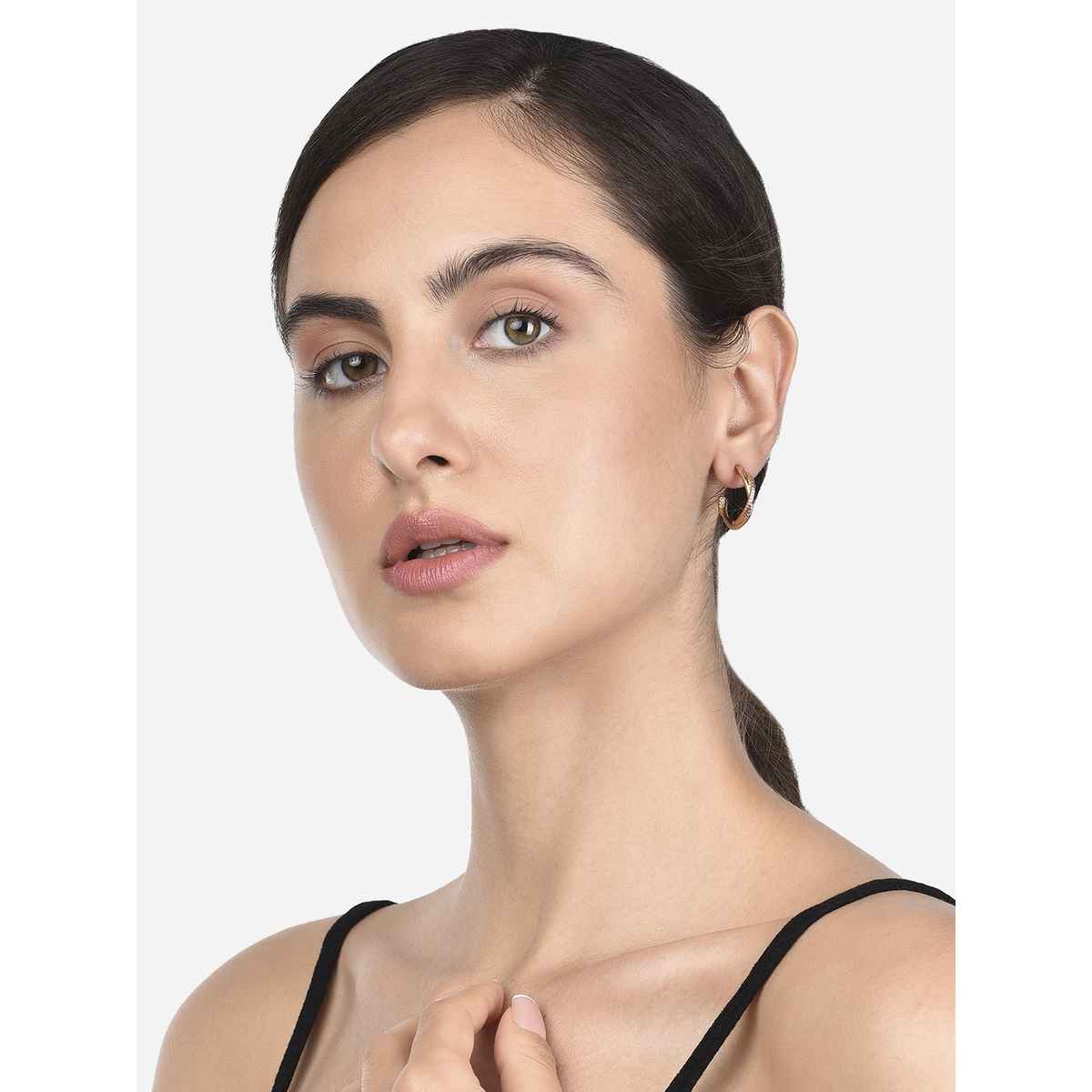 Accessorize London Women's Gold Super Classics Twist Textured Hoops Earring - Gold