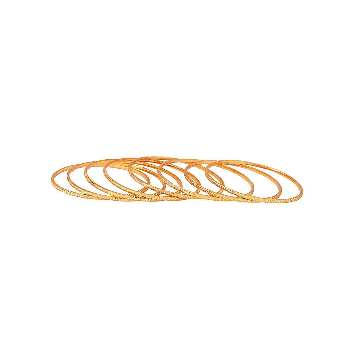 Shining Diva Fashion Set of 8 Traditional Design One Gram Gold Plated Bangle for Women | 11712b-2.8