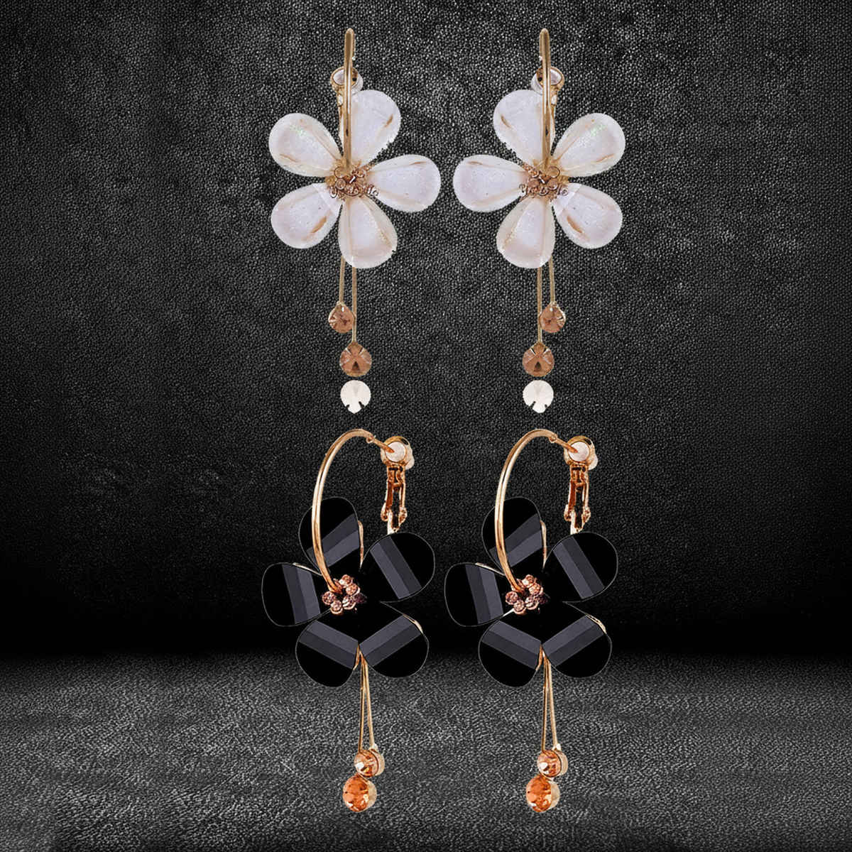 Youbella Jewellery Gold Plated Floral Earrings For Girls And Women (Combo)(Ybear - 32130)