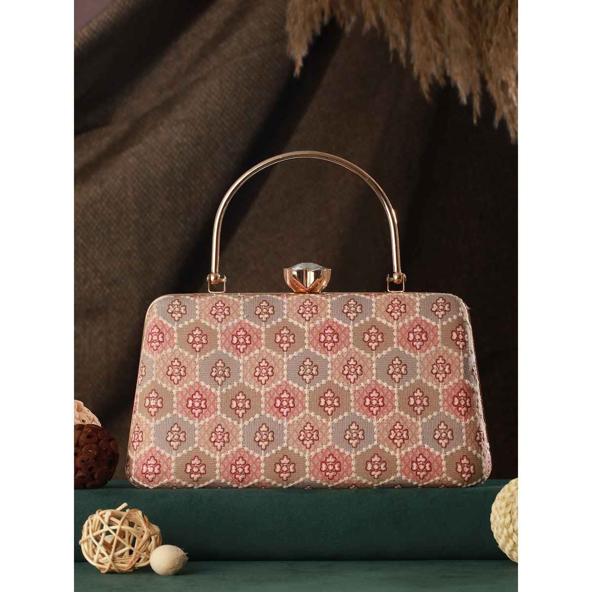 Priyaasi Women's Embroidered Metal Clutch | Multicolour