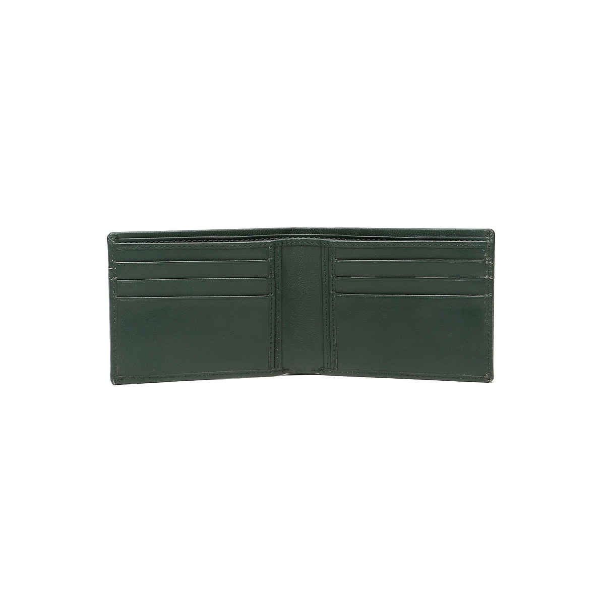 Teakwood Men's Solid Genuine Leather Bi-Fold Wallet | Green - One Size