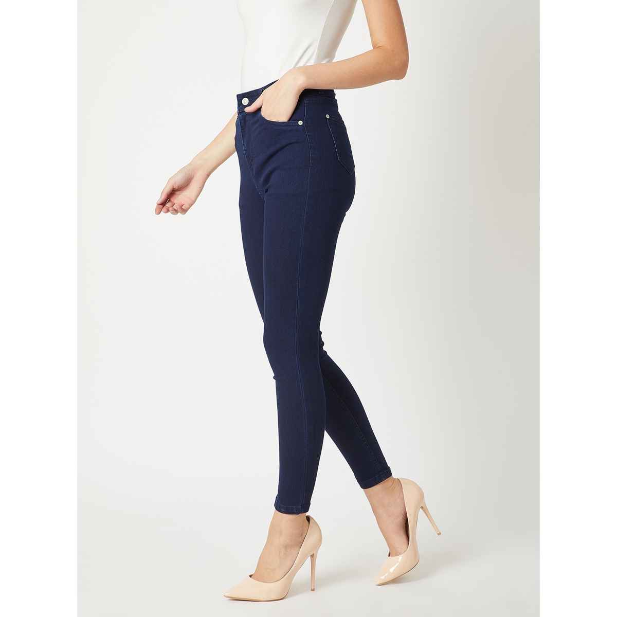 Miss Chase Women s Heart Of Darkness Skinny Jeans | Navy Blue | 28