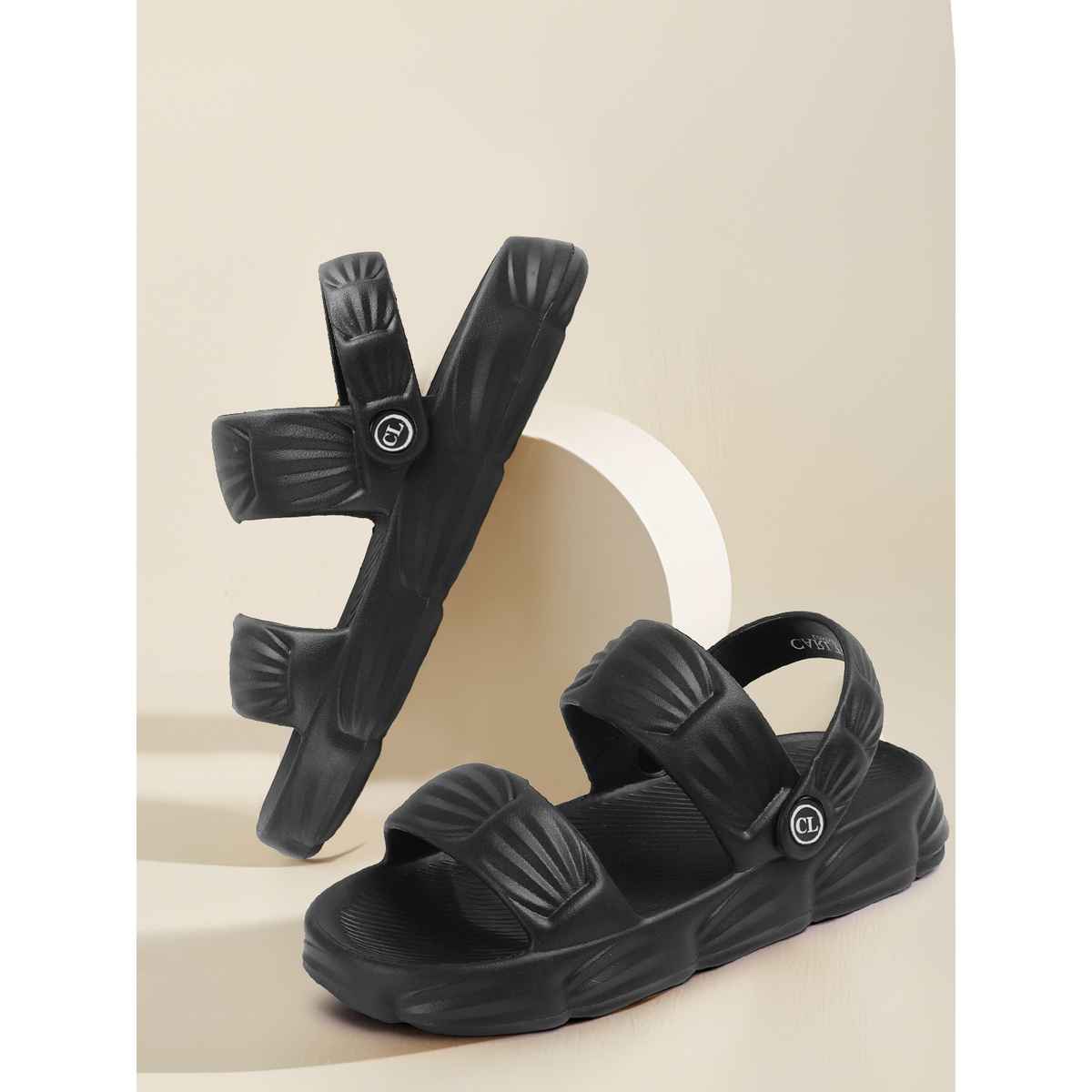 Carlton London Black Comfortable Women's Flip Flops | UK 6