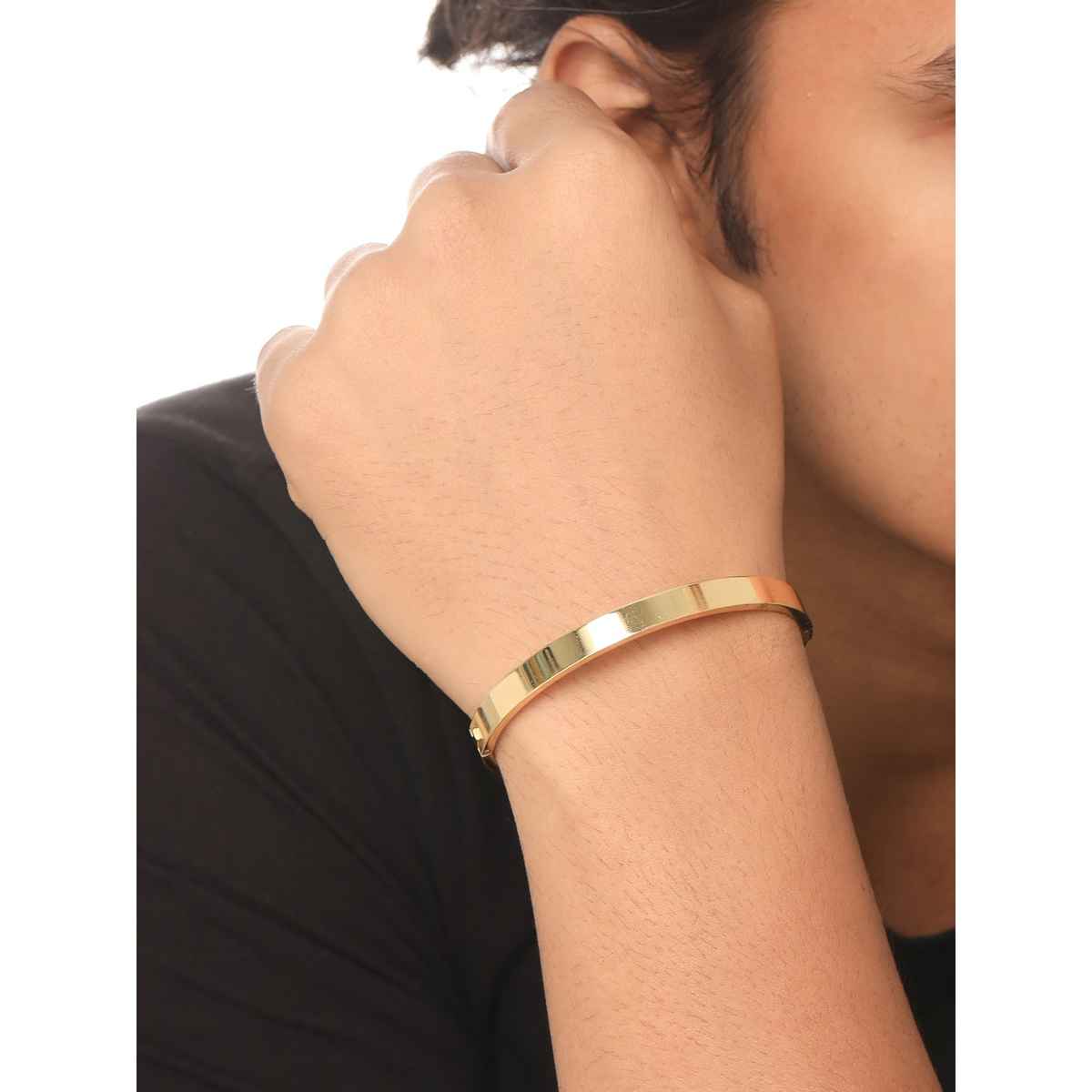 NVR Men's Gold Kada Bracelet | NVR2103