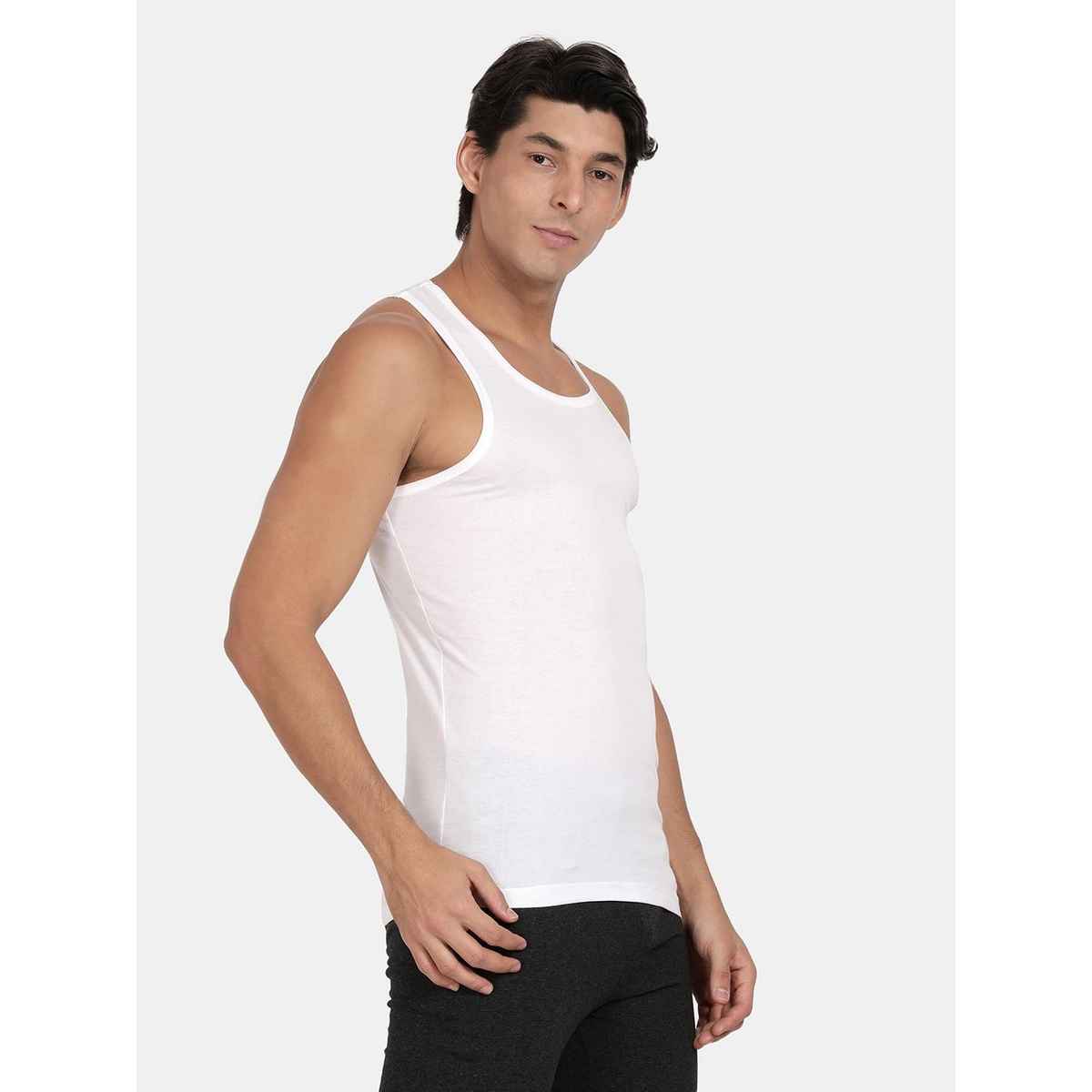 Pepe Jeans Mens White Cotton Solid Vest   - Pack of 2 (XXL) Comfort Fit, Soft Fabric, Breathable