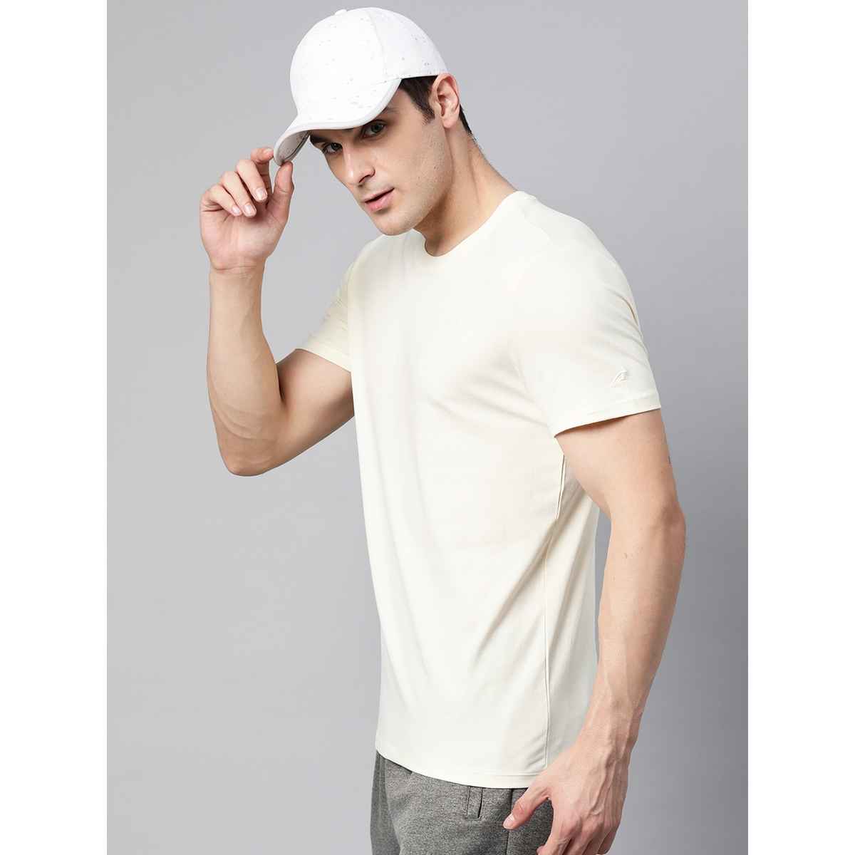 Alcis Men's Round Neck T-Shirt | Sail Cream | L