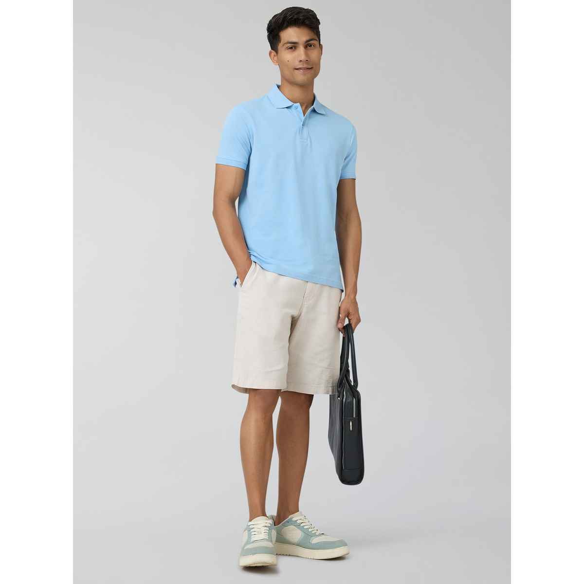 XYXX Nova Polo T-shirt - Sky Blue | Super Combed Cotton | L