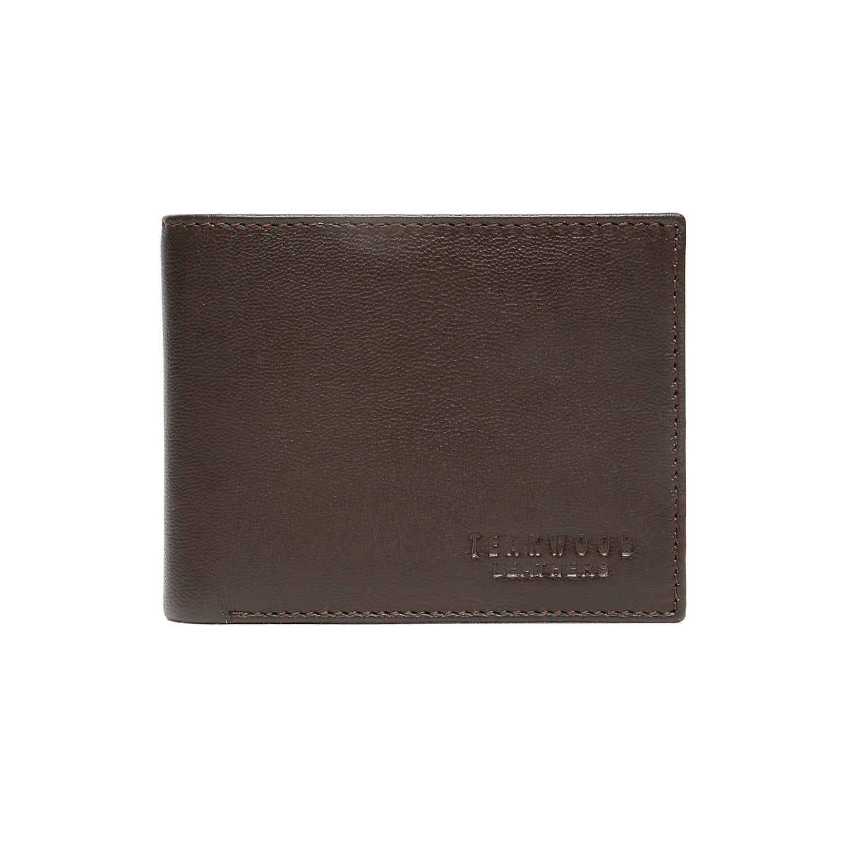 Teakwood Men's Solid Genuine Leather Bi-Fold Wallet | Brown - One Size